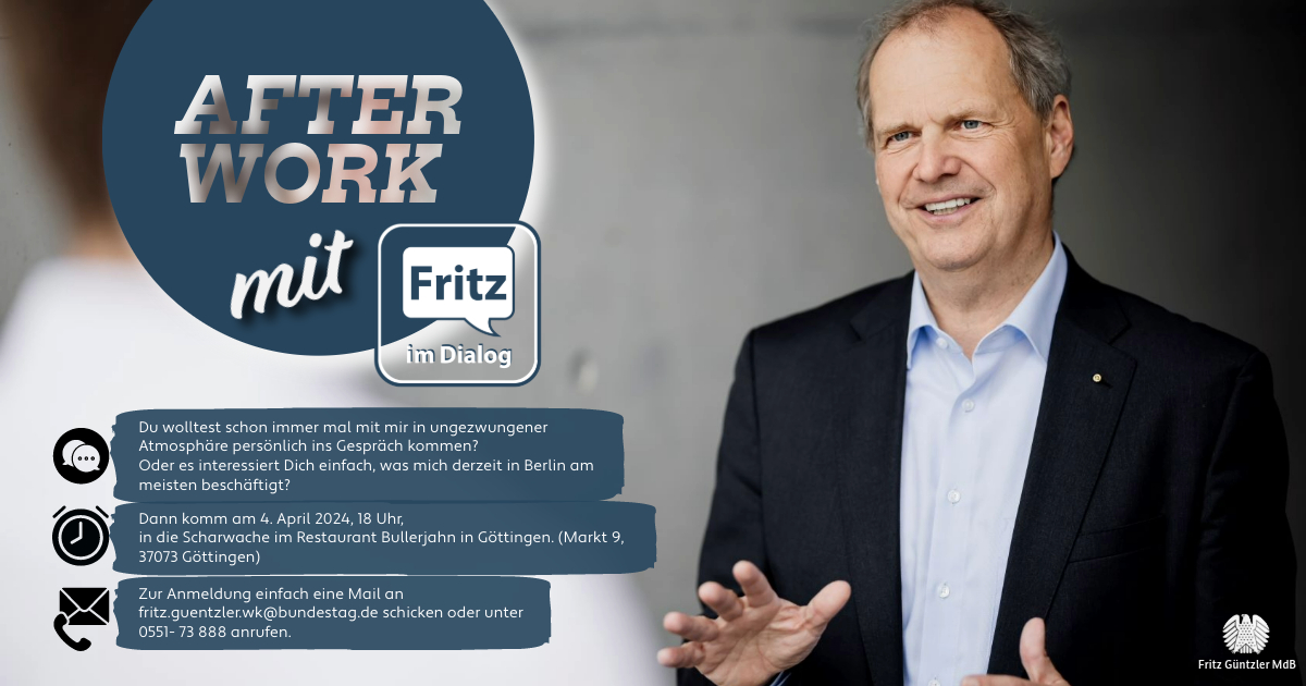 Mehr über den Artikel erfahren „After work mit Fritz“ am 4. April 2024